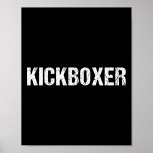 Póster Camiseta de Kickboxer de Entrenamiento de Kickboxi