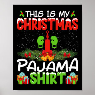 Póster Camiseta de Kickboxer Kickboxing de Navidad Pijama