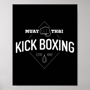 Póster Camiseta de Kickboxing Muay Thai Boxer Artes Marci