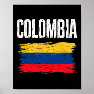 Póster Camiseta de la bandera de Colombia Equipo de fútbo