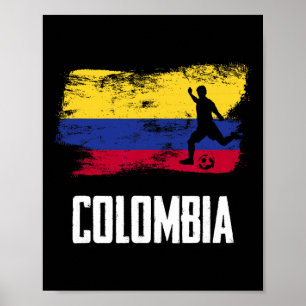 Póster Camiseta de la bandera de Colombia Equipo de fútbo