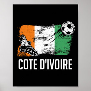 Póster Camiseta de la bandera de Costa de Marfil Costa de