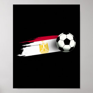Póster Camiseta de la bandera de Egipto Equipo de fútbol 