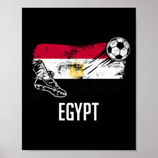 Póster Camiseta de la bandera de Egipto Equipo de fútbol