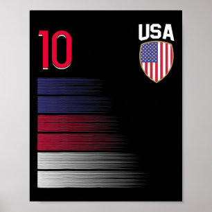 Póster Camiseta de la bandera de fútbol de EE. UU. Ll
