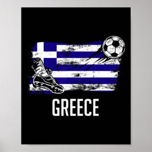 Póster Camiseta de la bandera de Grecia Equipo de fútbol