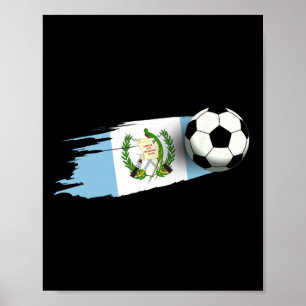 Póster Camiseta de la bandera de Guatemala Equipo de fútb