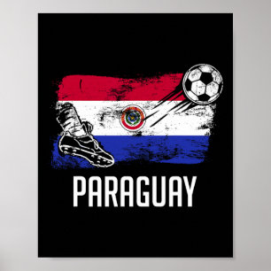 Póster Camiseta de la bandera de Paraguay Equipo de fútbo