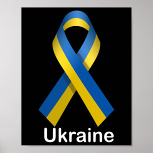 Póster Camiseta de la bandera de Ucrania con colores naci
