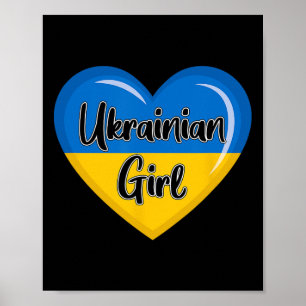 Póster Camiseta de la bandera de Ucrania para mujeres chi