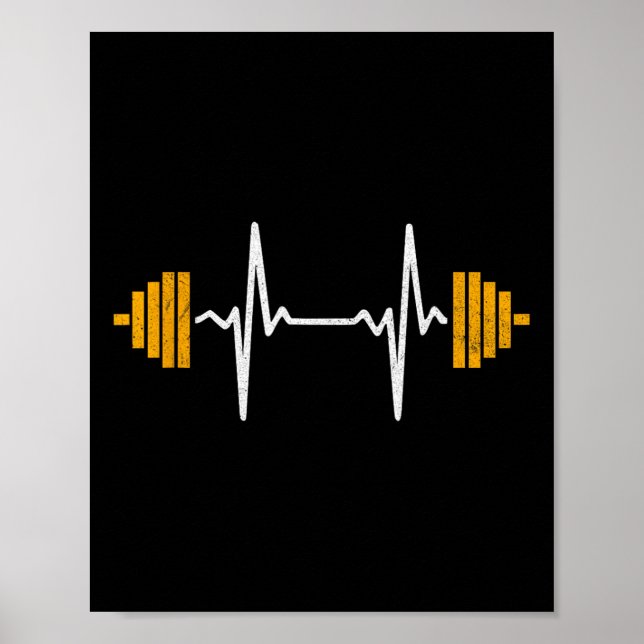 Póster Camiseta de latido de corazón de levantamiento de  (Frente)