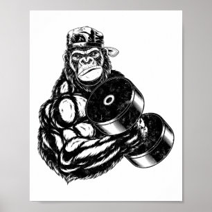 Póster Camiseta de levantamiento de pesas en el gimnasio 