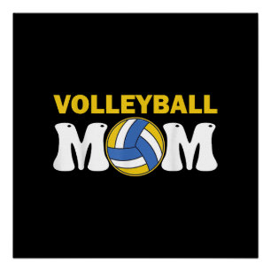 Póster Camiseta de madre de voleibol femenino divertida p