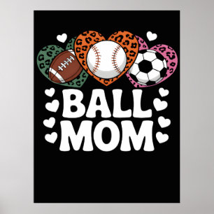 Póster Camiseta de Mamá de Balón con Estampado de Leopard