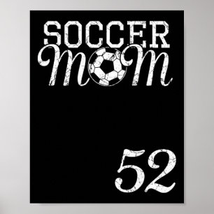 Póster Camiseta de Mamá de Fútbol Número 52 Jugador Favor