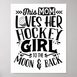 Póster Camiseta de mamá de hockey sobre hierba para mujer