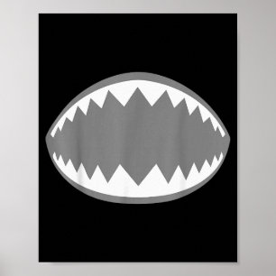 Póster Camiseta de Mandíbula de Tiburón Adultos Niños Hom