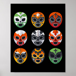 Póster Camiseta de máscaras de lucha libre niño hombres l