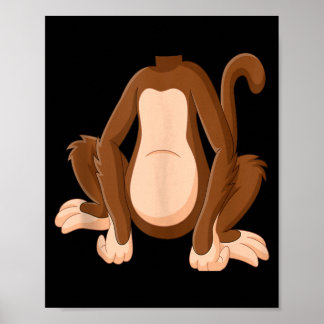 Póster Camiseta de mono niños hombres mujeres disfraz de 