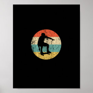 Póster Camiseta de monopatín - Monopatín retro vintage