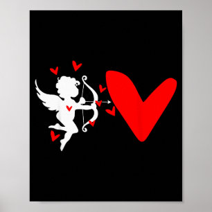 Póster Camiseta de mujer ángel de amor corazón Cupido de