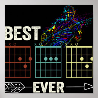 Póster Camiseta de música de rock de 7 guitarras Vintage
