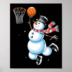 Póster Camiseta de Navidad de Esqueleto de Muñeco de Niev