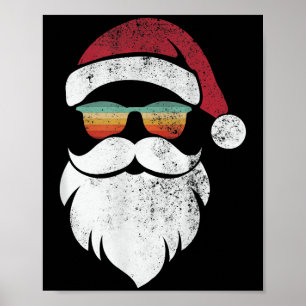 Póster Camiseta de Navidad de gafas de sol retro con somb