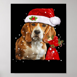 Póster Camiseta de Navidad de Perro Beagle Navidad Perro 