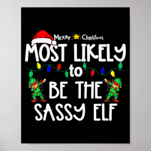 Póster Camiseta de Navidad Más Probable a Juego de Pijama
