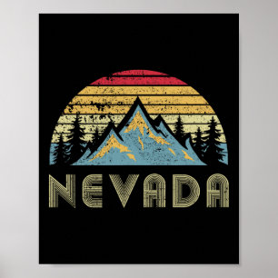 Póster Camiseta de Nevada - Montañas Retro Vintage Natura