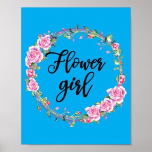 Póster Camiseta de niña de flores Niñas Boda Coincidente