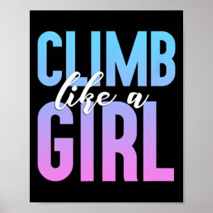 Póster Camiseta de niña linda escalando Regalo de fiesta