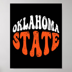 Póster Camiseta de Oklahoma State Tee.retro Diseño Retro