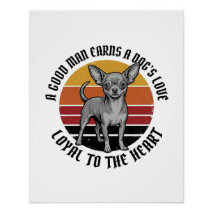 Póster Camiseta de Papá Chihuahua Grabado Vintage Amante 