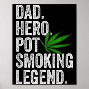 Póster Camiseta de Papá de la Marihuana Divertida Navidad
