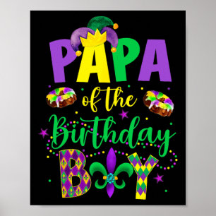 Póster Camiseta de Papá del Niño Cumpleaños Mardi Gras Pa