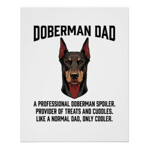 Póster Camiseta de Papá Doberman Grabado Vintage Amante d