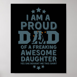 Póster Camiseta de Papá Orgulloso de Baloncesto de Hija