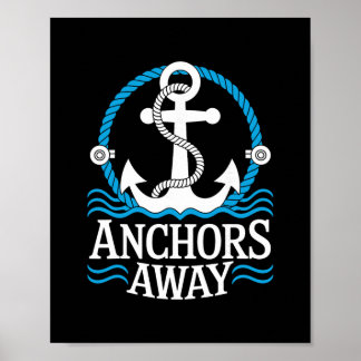 Póster Camiseta de pareja de crucero divertida Anchors Aw