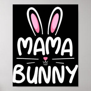 Póster Camiseta de Pascua de familia a juego de conejito