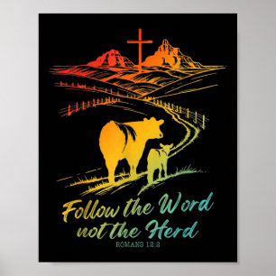 Póster Camiseta de Pascua Sigue la Palabra No la Manada R