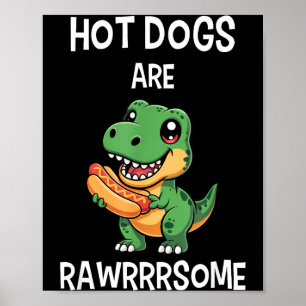 Póster Camiseta de perro caliente Dinosaurio T Rex Divert