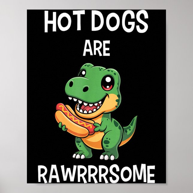Póster Camiseta de perro caliente Dinosaurio T Rex Divert (Frente)