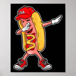 Póster Camiseta de perro caliente haciendo dabbing 4 de j