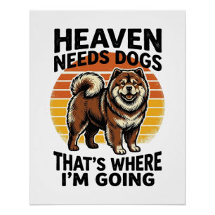 Póster Camiseta de perro Chow Chow Heaven Tributo Grabado