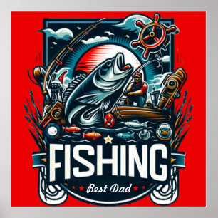 Póster Camiseta de pesca personalizada