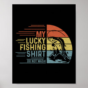 Póster Camiseta de pesca vintage retro Mi camisa de pesca
