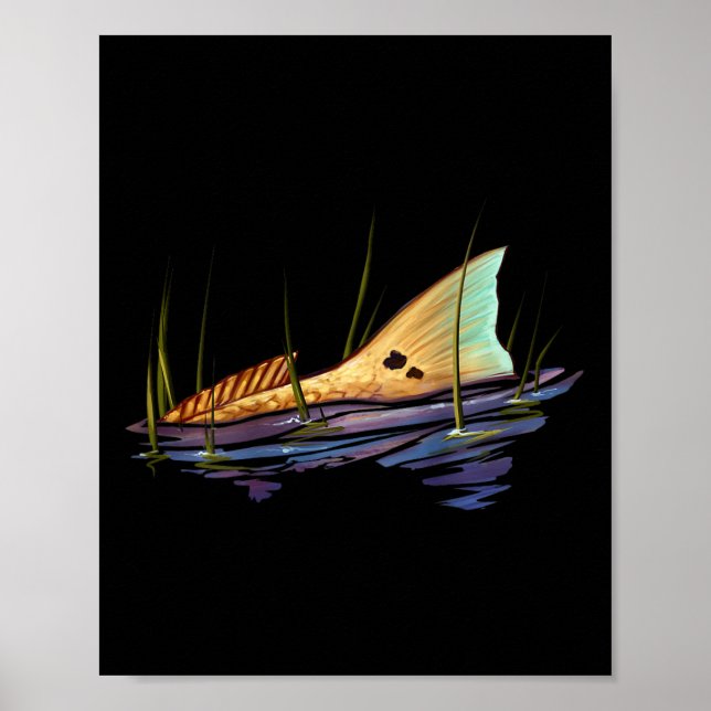 Póster Camiseta de Pescado de lubina roja de cola de Red  (Frente)
