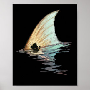 Póster Camiseta de pescado tambor rojo cola de pez rojo c